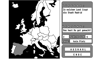 Euro Quiz atari screenshot
